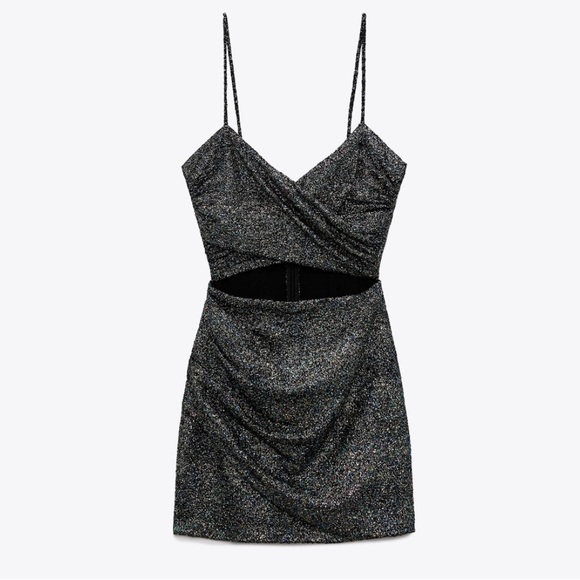 Zara CUT OUT MULTICOLORED GLITTER DRESS - Picture 7 of 9